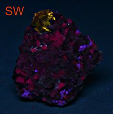 110 Carat Fluorescent Zircon Crystal Specimen On Fluorescent Calcite From Pakist picture