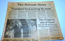Day of Agony, President Ford Picking Team The Detroit Newspaper August 10, 1974 picture