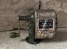 Vintage Boston Model KS Pencil Sharpener - 8 holes - Silver & Green picture
