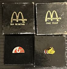 Vintage McDonald’s Employee Pins Lot x 2- 6 Months & 1 Year picture
