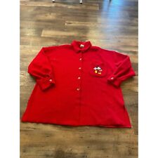 Vintage Disney Store Mickey Mouse Fleece Button Up Shirt Women’s XXL 26x30.5 picture