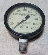 Vintage Ashcroft Pressure Gauge 0 - 200 PSI PSIG Steampunk Meter picture
