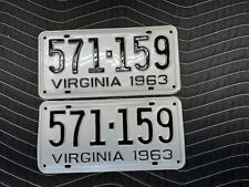 1963 Virginia License Plates in EXCELLENT condition and DMV clear  picture