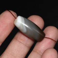 Authentic Ancient Near Eastern Banded Agate Stone Bead over 1200 Years Old picture