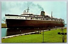 Steamer City Of Midland Passenger & Car Ferry Lake Michigan Ludington Postcard picture