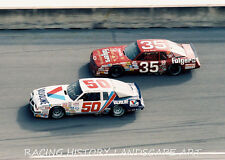1987 DAYTONA 400 8x10 NASCAR PHOTO #35 BENNY PARSONS FOLGER'S #50 GREG SACKS CAR picture