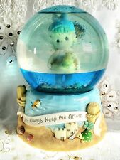 Vintage 2000 Precious Moments Enesco Musical Waterball Girl on Beach Blue Water picture