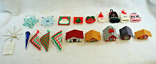 Handmade Christmas Ornaments Decorations Asst'd  Materials  Lot of 19 Vtg  X1439 picture