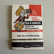 Vintage 1960s Cha-r-burger Drive-in Dayton Ohio Matchbook Cover Cowboy picture