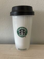 2009 Starbucks Coffee Old Logo Double Wall Ceramic Travel Cup Tumbler Mug 12 oz picture