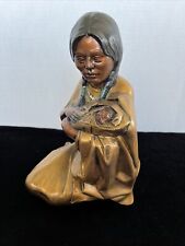 Vtg Ceramic Native American Woman Sculpture 