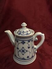 Antique Winterling Strawflower Blue & White German Coffee/Tea Pot 6” picture