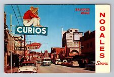 Phoenix AZ-Arizona, Nogales Sonora's Main Shopping Street, Vintage Postcard picture