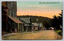 Postcard A 363, Main St., Blowing Rock, N. C., Horse & Buggy, Church Steeple picture