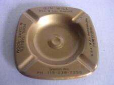 Vintage Gin Mill Bill & Val Dahlke Granton Wisconsin Tin Ashtray WI Wis picture