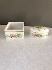 Vintage Lefton China Hand Painted Trinket Holders 1896 & 1911 Marked On Bottom picture