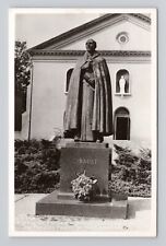 Postcard RPPC Statue of Father Gibault Vincennes Indiana picture