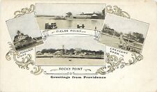 c1906 Postcard Multiview Greetings from Providence RI Pomham Light Rocky Pt. etc picture