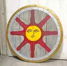 Medieval Sunlight Viking Shield Cosplay Round Battle Warrior Wooden Shield picture