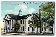 c1910's Remodeled High School Campus Building Smokestacks Morrison IL Postcard picture