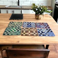 SET OF 6 VINTAGE HAND MADE PATCHWORK QUILT PLACEMATS  17