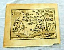 ANTIQUE ORIGINAL PRINT CITY OF DIU ISLAND  INDIA 1745 picture