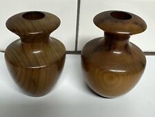 Set Of 2 Vintage Oregon Myrtlewood Vase Candle Holder Small 3 inches picture