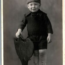 c1910s Adorable Little Boy RPPC Bowl Cut Haircut Photo Portrait Toddler Kid A156 picture