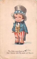 1918 Patriotic PC of Cute Little Boy Dressed As Uncle Sam by Charles Twelvetrees picture