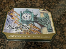 Frango Chocolate Mints Metal Tin (14 Oz.) with Marshall Fields Clock 7.5