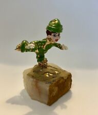 Vtg RON LEE Skating Elf CHRISTMAS SCULPTURE Onyx Base Green Gold 5.5