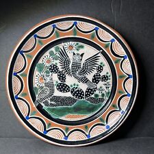 *Vintage* Rare 2 Owls Jose Bernabe Tonaca Mexico art red clay pottery plate picture