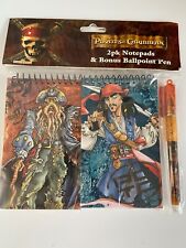 Disney Pirates of the Caribbean 2pk Notepads & Ballpoint Pen New Sealed 2007 picture