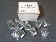 Dept 56 Village Frosted Topiary Trees Set of 8  #52035 picture