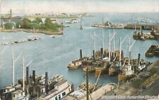 BRIDGEPORT CT - Harbor From Elevators Postcard - udb - 1907 picture