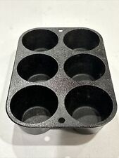 Vintage Lodge #5P2 Cast Iron 6 Cup Cornbread Muffin Pan 7.5in x 5.25in picture