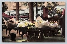 Beautiful Italian Flower Stand Handcrafted in Italy VINTAGE Postcard picture