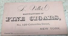 *RARE* 1860'S L. VETTERL MANUFACTURES OF FINE CIGARS COLUMBIA ST. NYC NY picture