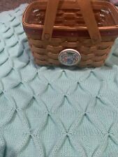LONGABERGER Basket Happy Birthday With Fabric Liner, Protector & Tie-On picture