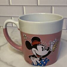 Disney Store Minnie Mouse Waving Mug Cup Pink & White Extra Large picture