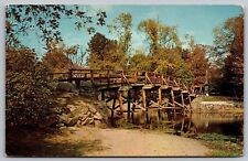 Concord Massachusetts Old North Bridge Historic Landmark Chrome Postcard picture