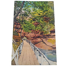 Linen Postcard Entrance To The Witches Gulch Wisconsin Dells Devil's Bath Tub picture