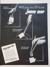 1954 Jonny Mop Pad Foams Deodorizes Cleans Toilet Completely Print Ad picture