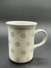 Unique Vintage Stoneware Mug Gray Nautical Seashell Pattern picture