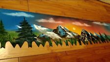 Two 2 Man Crosscut Saw 72” Stunning Hand Painted Country Western Mountain 6ft picture