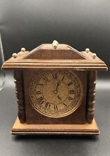 Enesco VTG Antique Clock 6 Coasters in Walnut Rack Set NOS picture