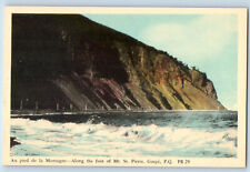 Gaspe (Quebec) Canada Postcard Along the Foot of Mt. St. Pierre c1940's Posted picture