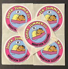 5 Garfield Olympics Stickers Vintage 1978 Marathon Sleeping Jim Davis picture