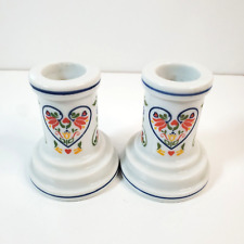 Vtg Candle Compliments by Crowning Touch 2 Ceramic Floral Taper Candle Holders picture
