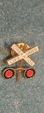 Norfolk Southern Operation Lifesaver Gold & White colored enamel Lapel Tie Pin picture